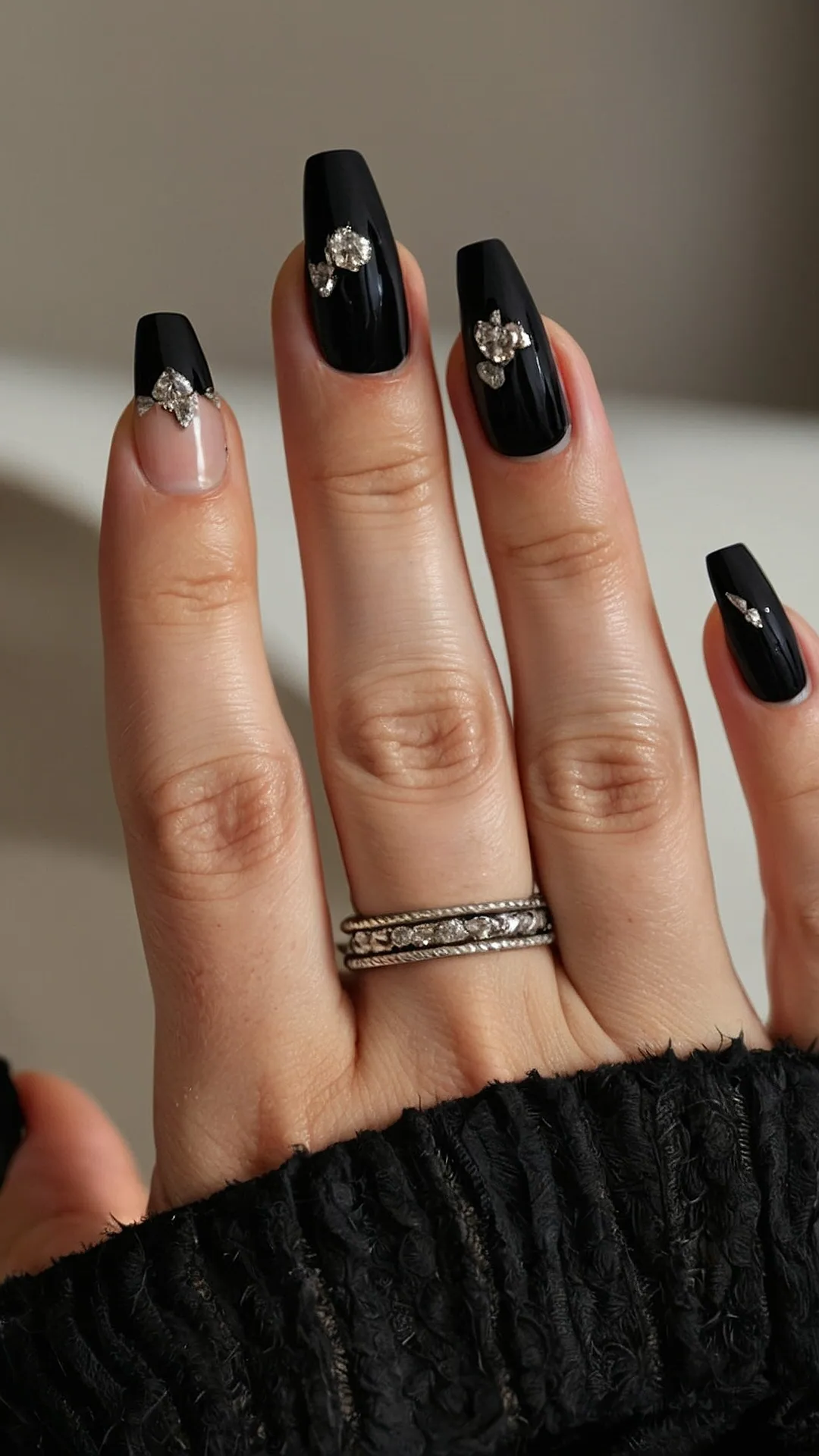 #10 Bewitched Black Nail Design