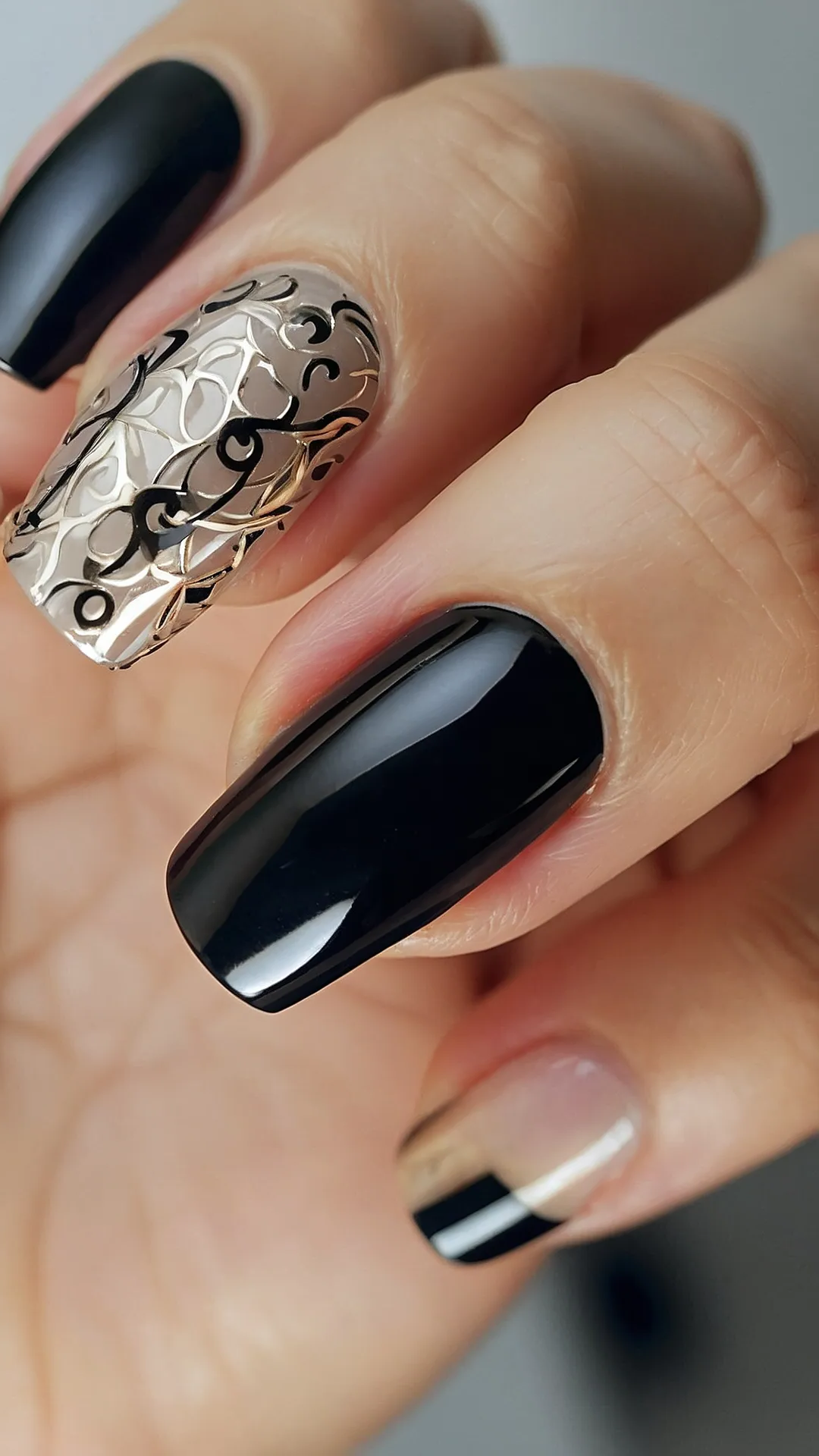 #2 Gilded Gloom Nail Design