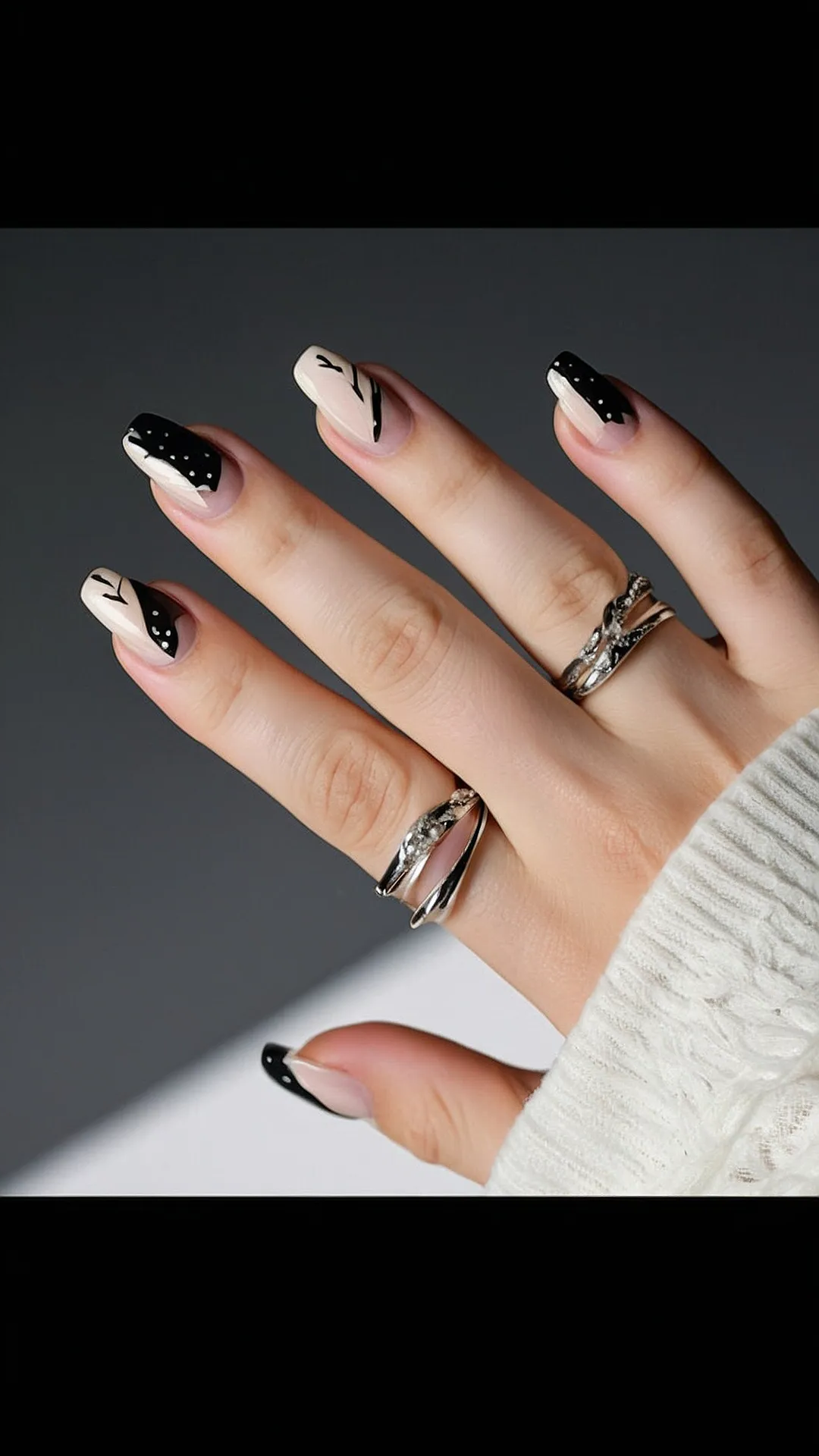 #7 Midnight Chrome Nail Art