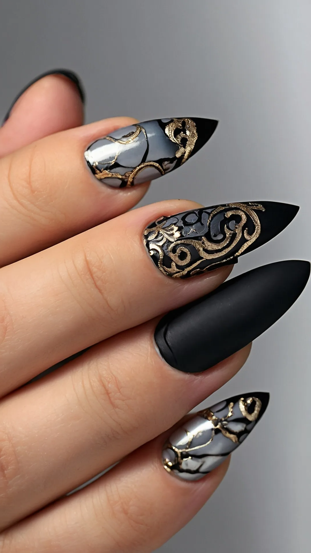 #7 Obsidian Opulence Nail Designs